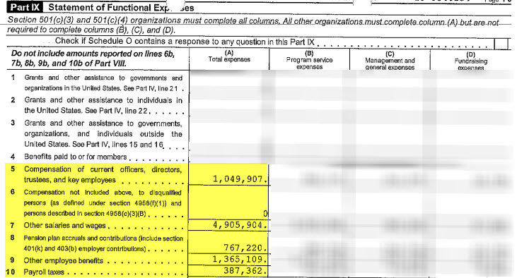 Statement of functional expenses